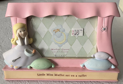 3D Resin Mother Goose ''LITTLE MISS MUFFET'' Photo Frame  NEW IN BOX  Michel & Co.