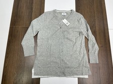 NEW Crown  Ivy Womens Size S Gray Button Cardigan Sweater Shirt Top Stretch NWT