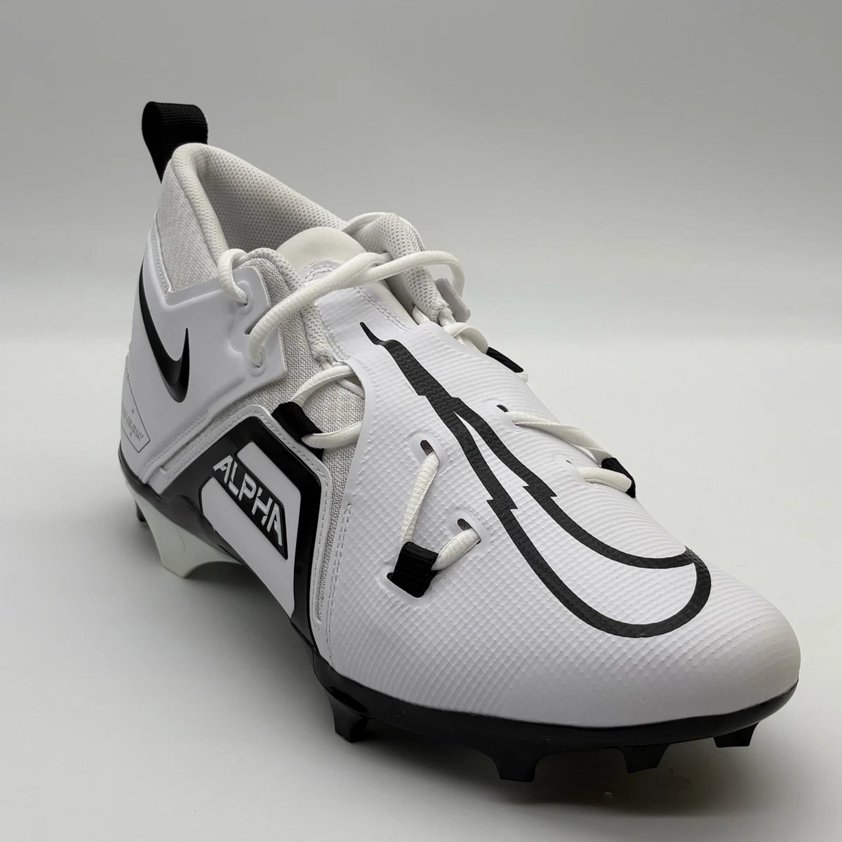 Nike Alpha Menace Pro 3 White Black Football Cleats DH3292 100
