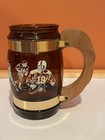 Vintage Siesta Ware mug Brown glass with Football Scenes all around - Unitas #19 — photo 1