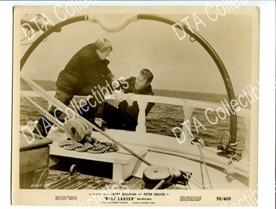 WOLF LARSEN-1958-8X10 PROMO STILL-BARRY SULLIVAN-PETER GRAVES-ADVENTURE- VG/FN