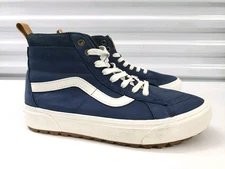 $145 Vans Sk8 HI MTE Sz M 8 W 9.5 Blue Nubuck Waterproof Primaloft Sneaker Boots