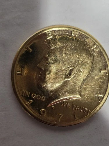1971 24K GOLD PLATED JFK HALF DOLLAR