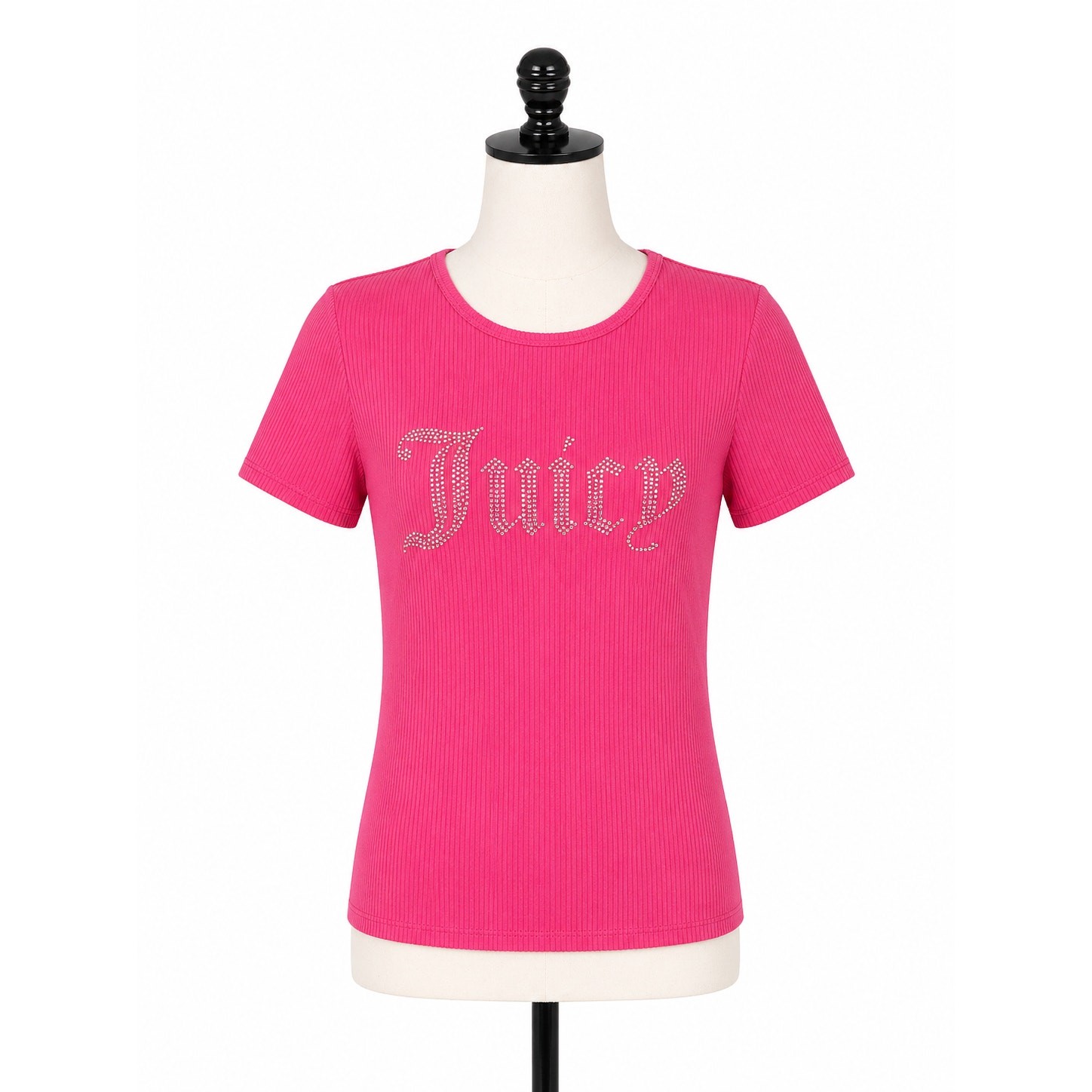 Juicy Couture Pink Womens Top Size L Casual Y2K 90s Bling Rhinestones Soft girl