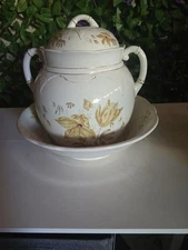 The Onondaga Pottery Company O.p Co China Antique massive Chamber Pot And...