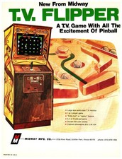 Vintage Midway T.V. Flipper Arcade Game Advertisement Flyer 1973 Memorabilia