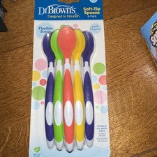 Dr Browns Soft-Tip Baby Feeding Spoons with Flexible Scoop 4m 6-pack