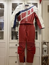 FLM Lederkombi in rot-weiß-blauer Farbkombination