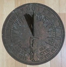 Antique Bronze Grim Reaper Sundial "Grow Old With Me The Best Is Yet To Be"- 11"