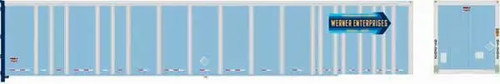 Remolque de carretera Bowser HO 53' Platewall montado Werner #97240 (azul, amarillo 43303 | Zustand: New