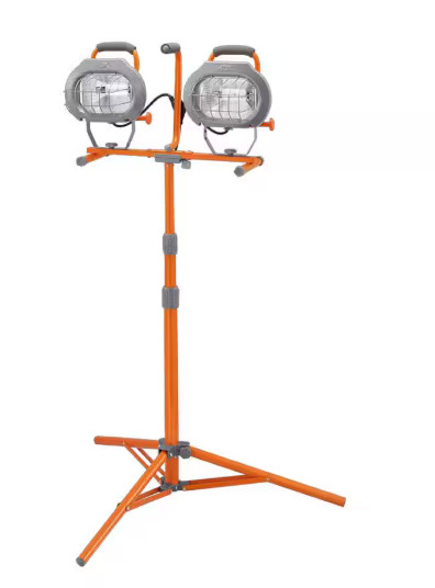 HDX 1200W Halogen Work Light Tripod Stand Adjustable Portable Jobsite Lamp 🔷