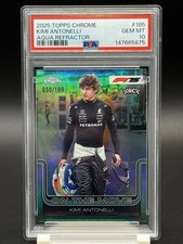 2025 Topps Chrome F1 - Kimi Antonelli Aqua Refractor RC /150 - PSA 10 - POP 1