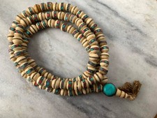 Handmade Tibetan Yak Bone Medicine Beads,  32" Mala 28