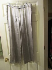 Escada Beige Size 44 Women's Dress Slacks Work Pants 100 Silk Shiny Pants