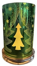 Partylite Illusions Christmas Tree Hurricane Tealight Holder - with box
