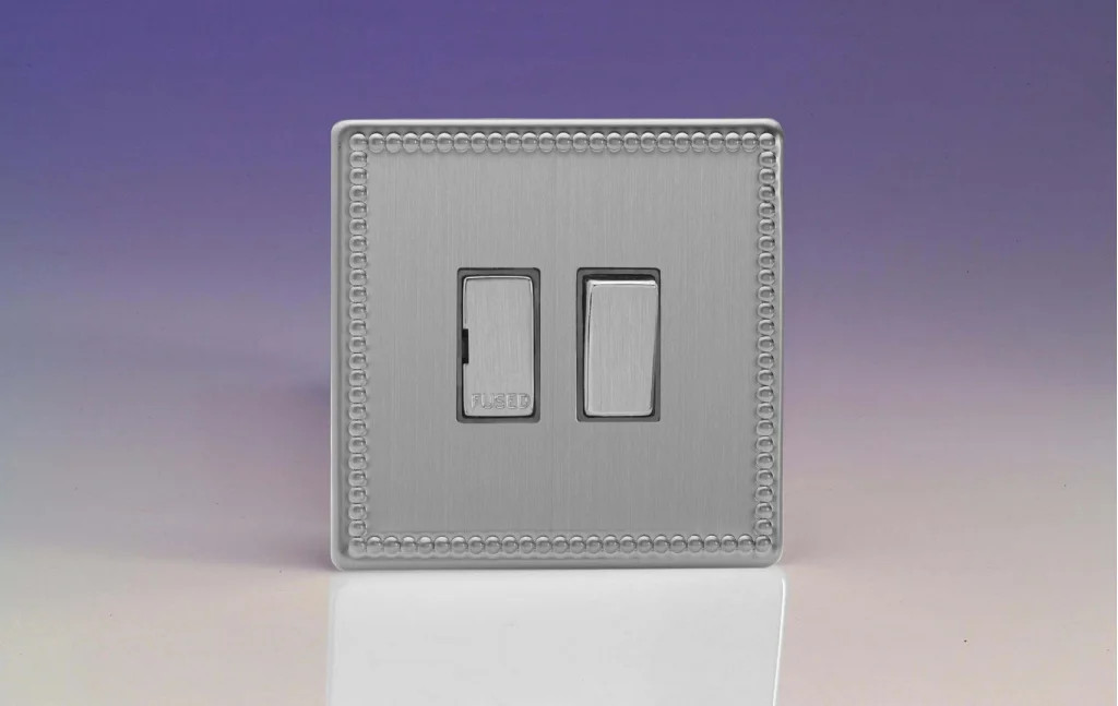 Fused Spur Silver Switched Jubilee Brushed Steel Varilight XDY6DS.JS