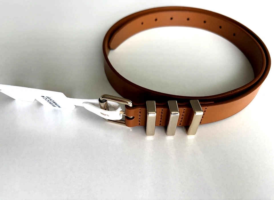 Cinturón de cuero marrón con hebilla Rebecca Minkoff talla L nuevo con etiquetas para mujer Foto 3 de 4