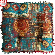 Boho Style Soft Cotton Linen Seat Cushion Ergonomic Furniture Pillow Multi-use