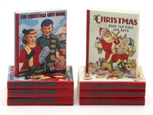THE WONHAM COLLECTION Puppenhaus Miniaturpaket 2 Weihnachtsbücher Maßstab 1:12 HJ53