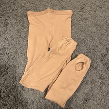 CAPEZIO Dance Girls Soft Stirrup Tights Suntan Size Child-Large - GUC 