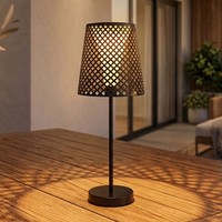Tischleuchte Solarleuchte AußEnlampe Gartenleuchte Akku Geflecht Schwarz Led