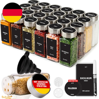 Deco haus GewüRzgläSer Eckig Luftdicht - 24 Set GewüRzdosen + 280 Etiketten | Ge