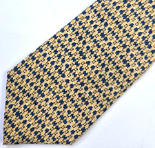 Vintage 1990s Chaps Ralph Laruen Mens Tie, Yellow w/ Blue Geometric Pattern