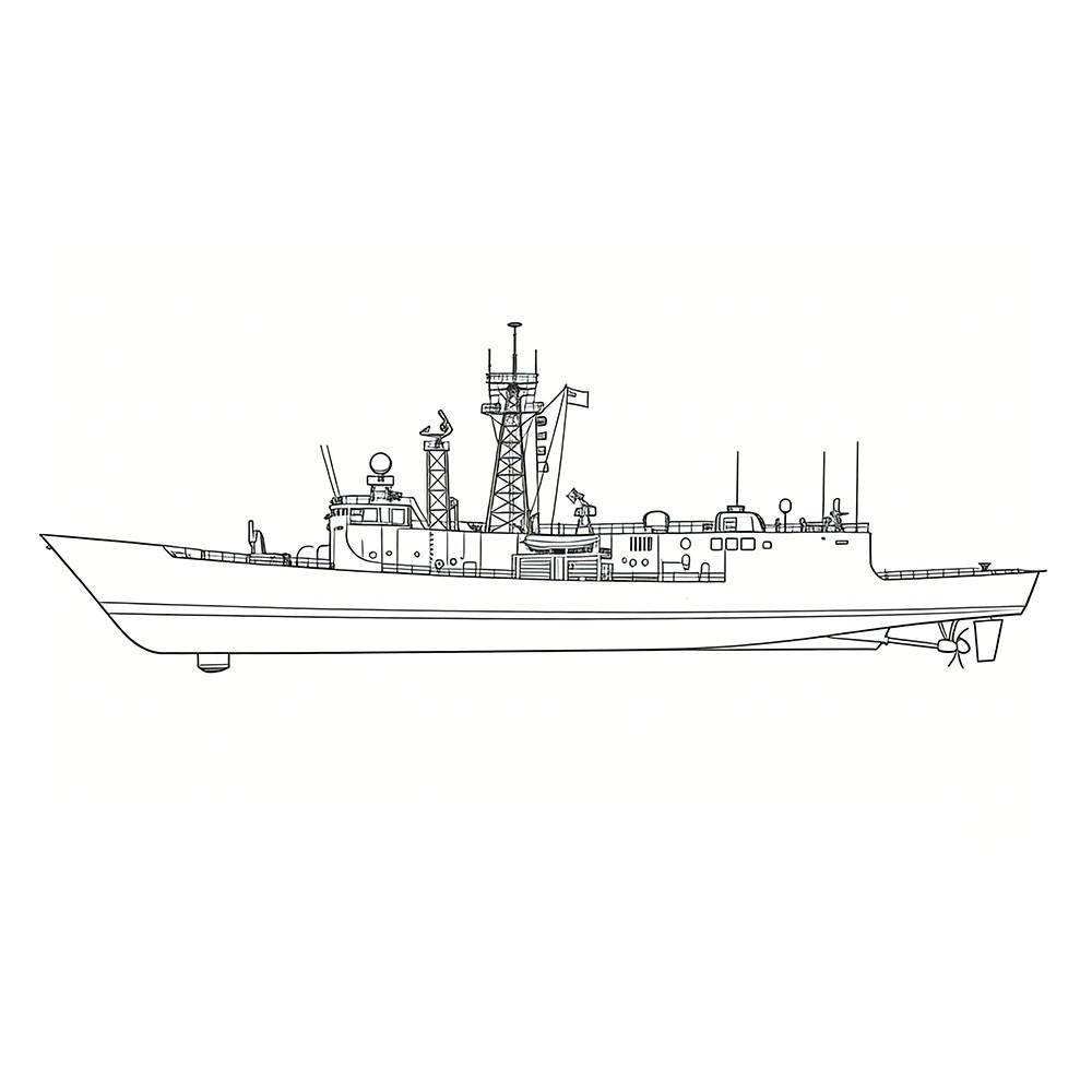 PreSale 1/200 US Navy FFG-7 Oliver Hazard Perry Class Frigate Full