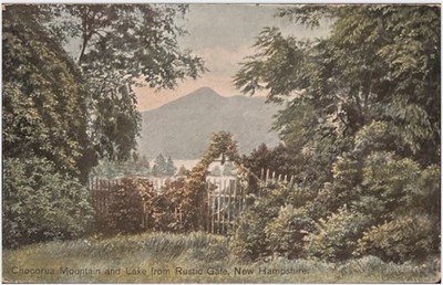 Mt Chocorua New Hampshire Postcard Rustic Gate Unposted