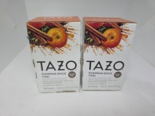 TAZO PUMPKIN SPICE CHAI Black Tea 20 Tea Bags Ea. 2 Pack Exp.8/27