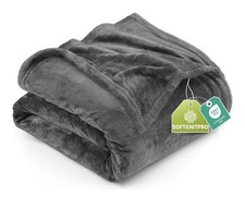 Fleece Blanket Queen Size Grey 90X90 Inches Ultra Soft Warm Lightweight Microf