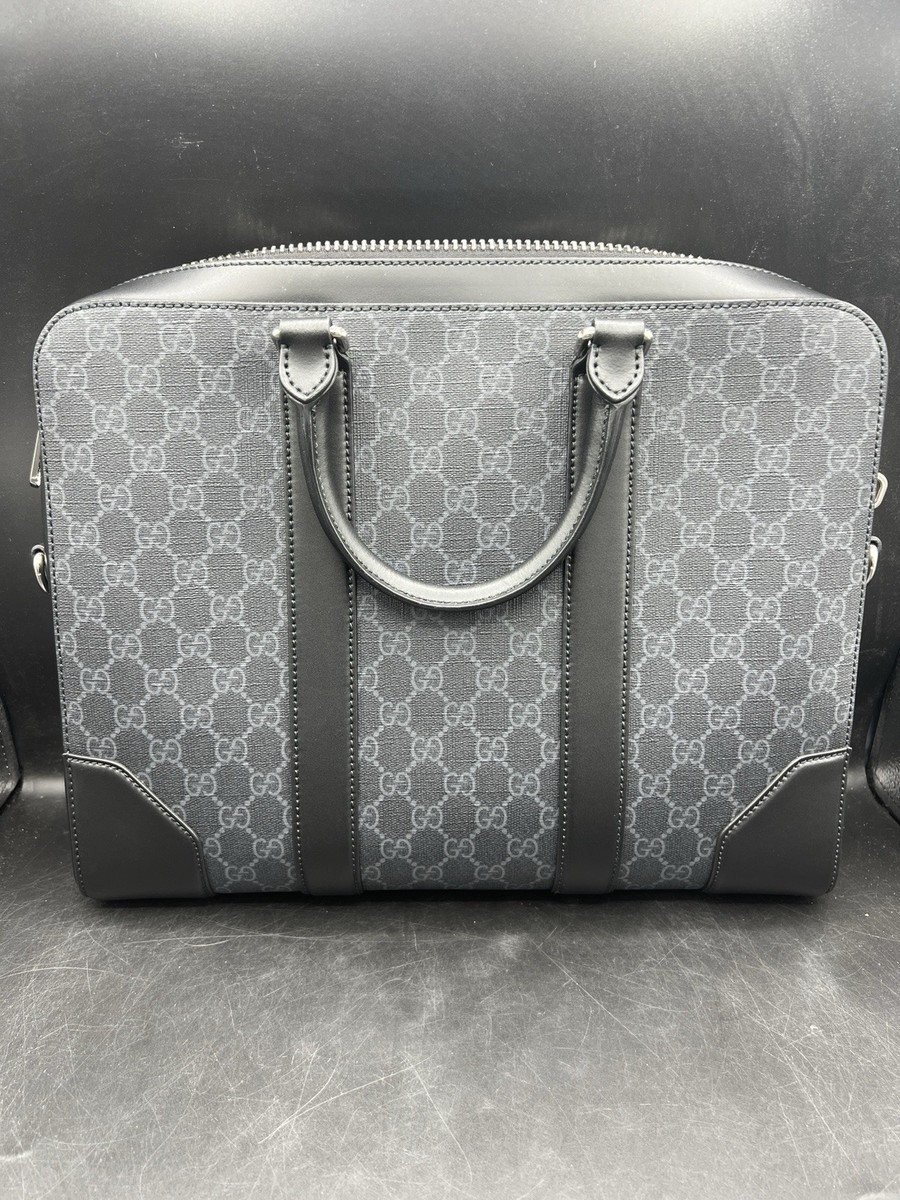 Gucci GG Supreme Men's Briefcase 'Black' (474135-K5RLN-1095) NEW
