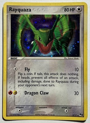 Rayquaza 3/17 (LP/BENT) Cosmos Holo Pop Series 1 2006 Pokémon Card TCG