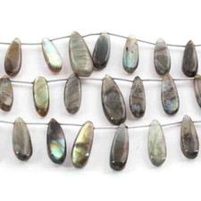 1 Strand Labradorite Smooth Pear Briolettes - Labradorite Pear Shape Beads 28mm