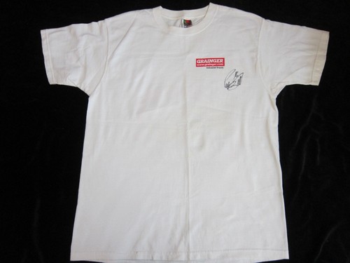 Vintage GREG BIFFLE Signed #16 GRAINGER Autograph Shirt L Mens LARGE Industrial - Picture 2 of 6