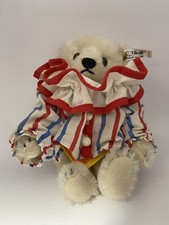 Vintage 1989 mohair Steiff white teddy clown Ltd edition 1397 Missing Hat
