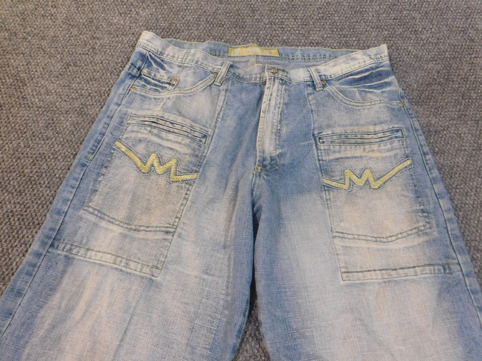 miskeen jean 40 y2k vintage para hombre capri retro lavado ligero holgado skater denim Foto 3 de 4