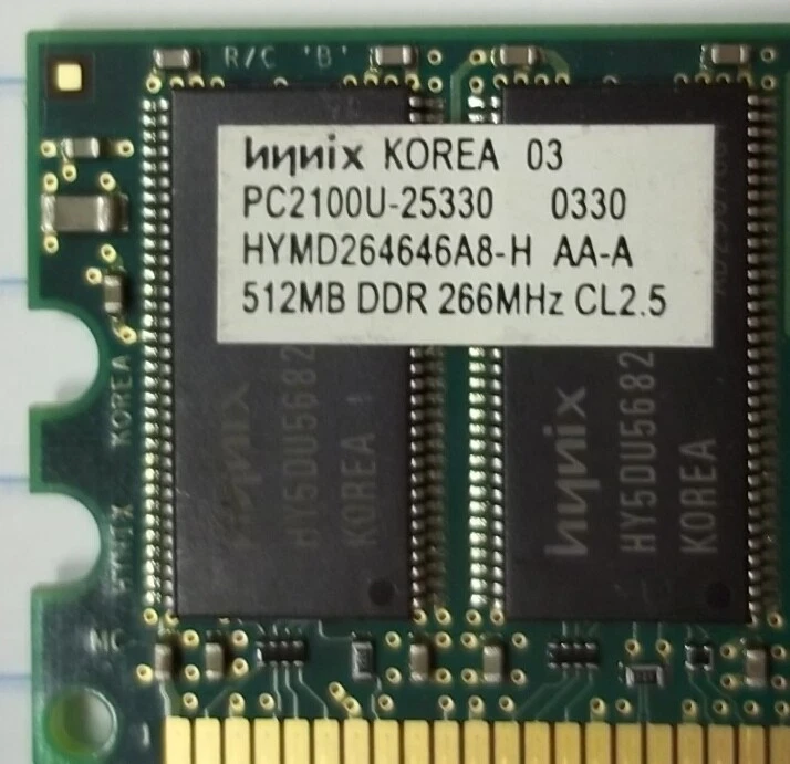 Hynix HYMD264646A8-H 512MB PC2100 DDR-266MHz non-ECC 184-Pin DIMM - Image 3 of 4