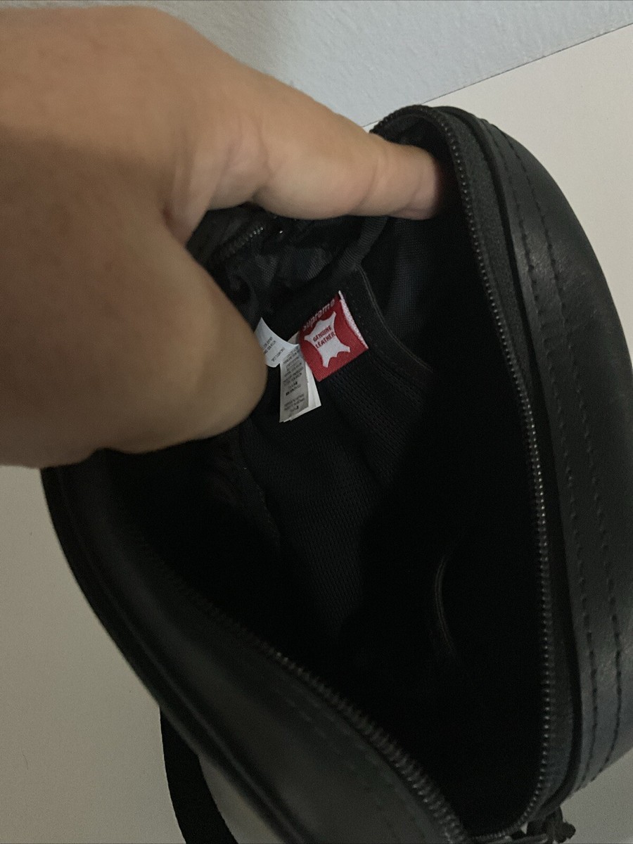 Supreme Fw23 Leather Crossbody Bag Small Black | eBay