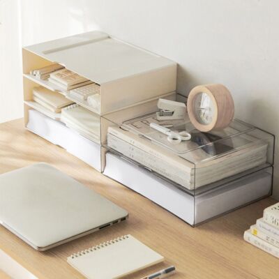 A4 Papier Sortierbox Schreibtisch Aufbewahrungsbox Stapelbar Regal Schublade Schreibtisch Organizer UK