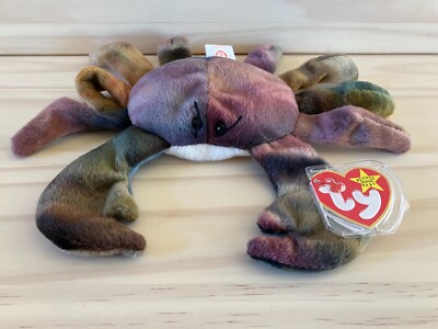 Ty Beanie Baby Rare Retired 1996 Claude The Crab With PVC Pellets Vintage 