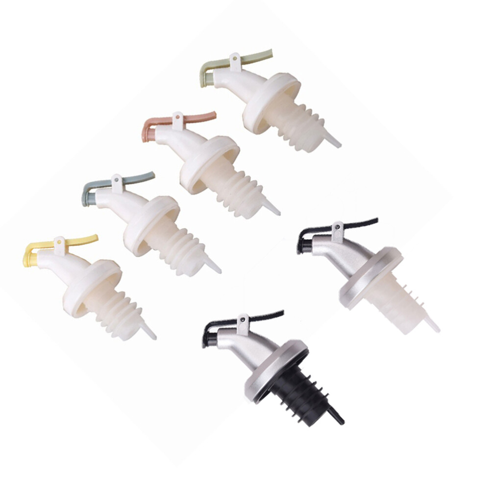 6pcs Bottle Stoppers Liquor Pour Spouts Salad Dressing Dispenser Pourer