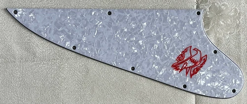 Custom For Gibson Firebird Red "Logo" Style Guitar Pickguard 4-Ply White Pearl