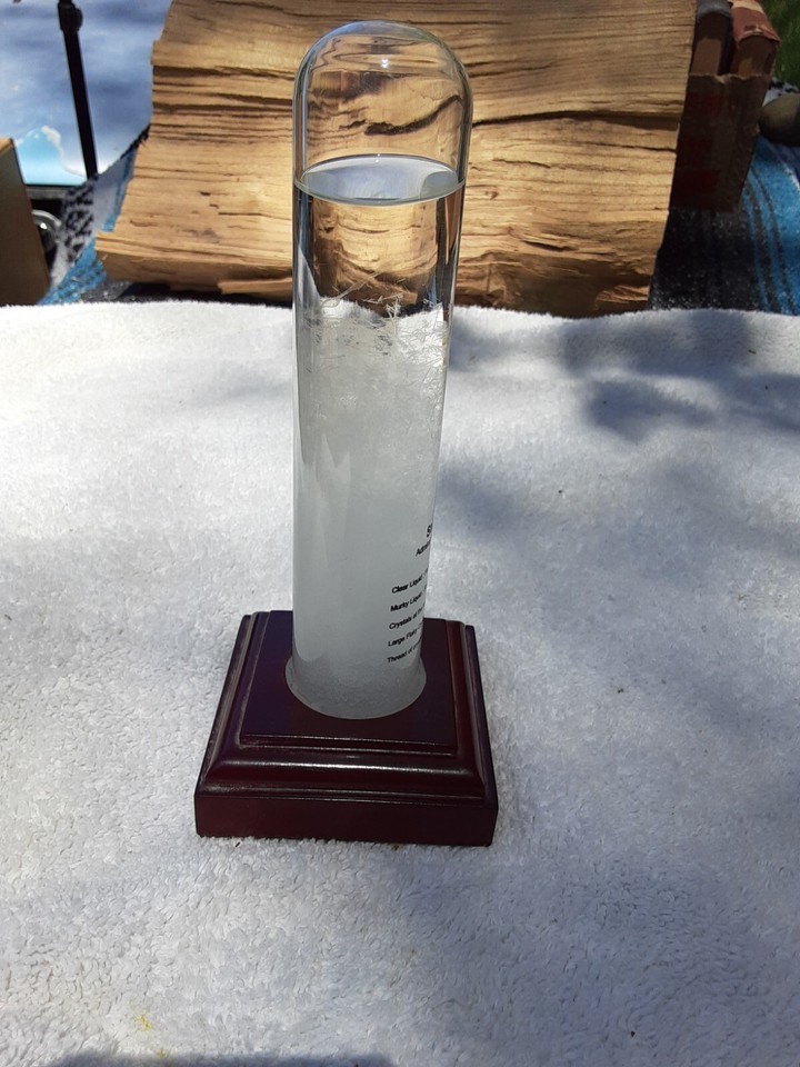 Vintage Admiral Fitzroy Storm Glass Weather Forecaster Predictor 19th
