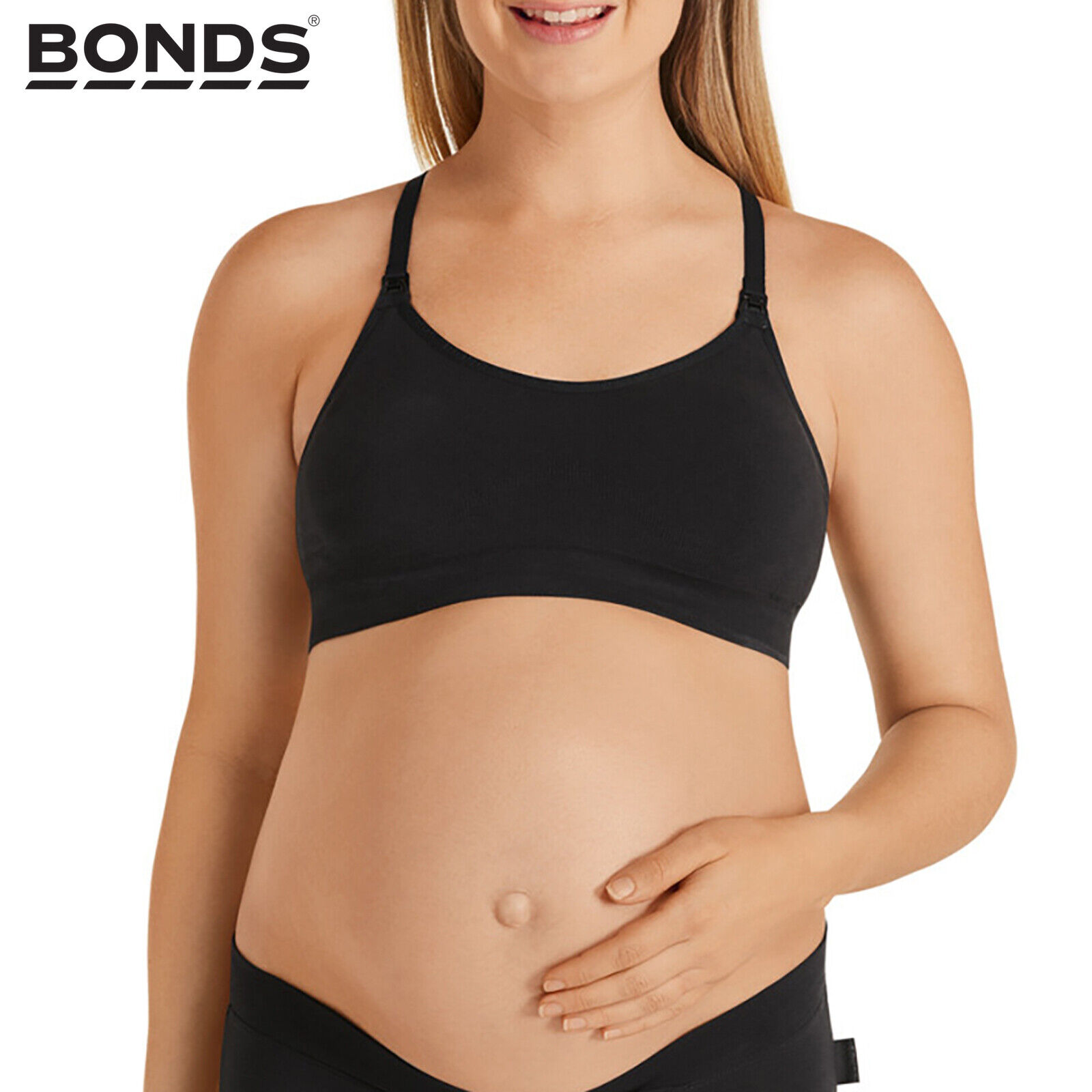 Bonds Maternity Nursing Breastfeeding Pregnancy Bumps Seamfree Crop Bra  Black