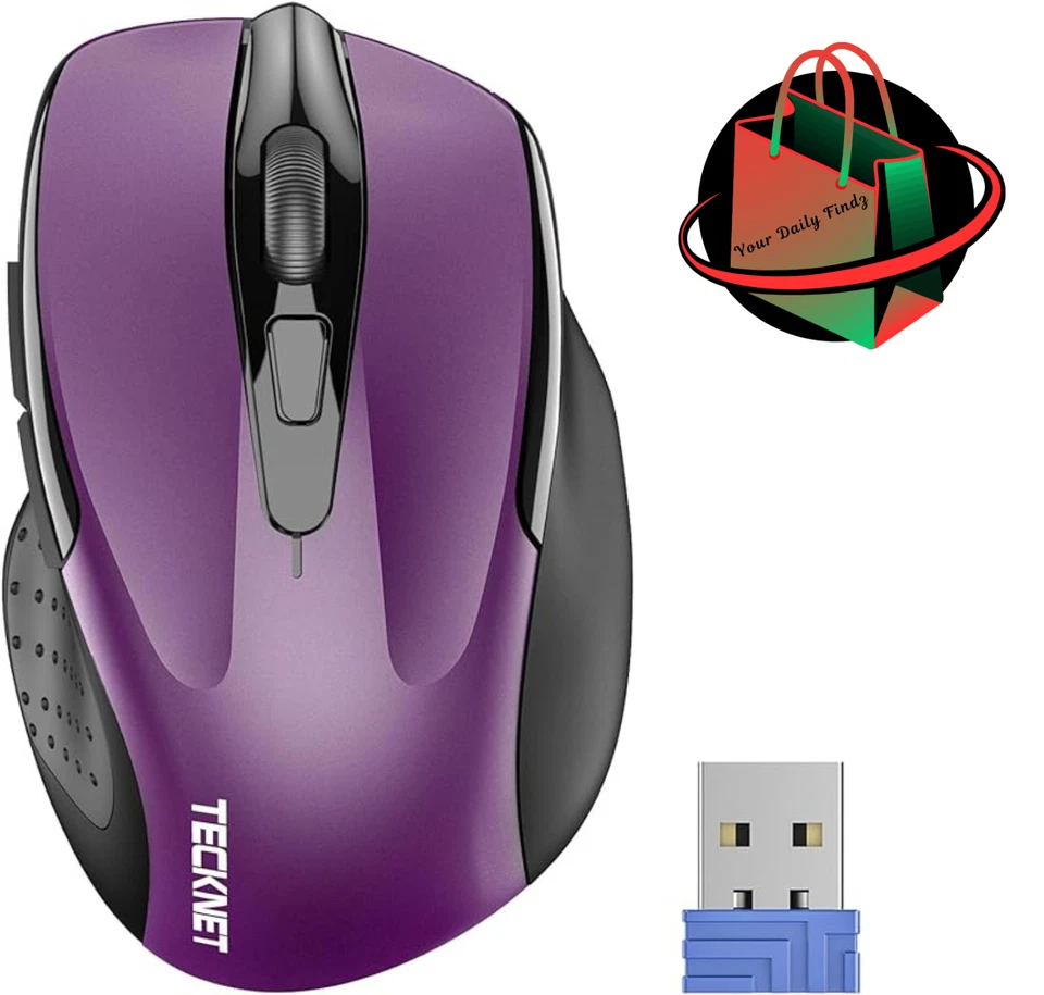 TECKNET Wireless Mouse, 2.4G Ergonomic Optical Mouse, Computer Mouse for Laptop, - Image 2 of 4