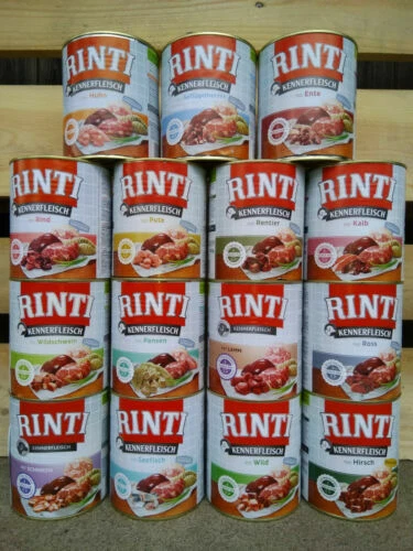(3,81€/kg) 36 x 800 g Rinti Kennerfleisch 800 g aus 17 Sorten Adult
