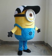 One Eye Minion with Cap Mascot Adult Birthday Halloween Dress Full Costume