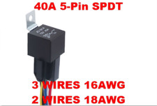 12V 40A 5-Pin Relay With Harness 3 wires 16AWG and 2 wires 18 AWG