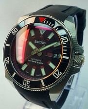 Retro vetro ceramica zaffiro ROSSO mod Samurai Seiko Bloodmoon nuovo mai indossato